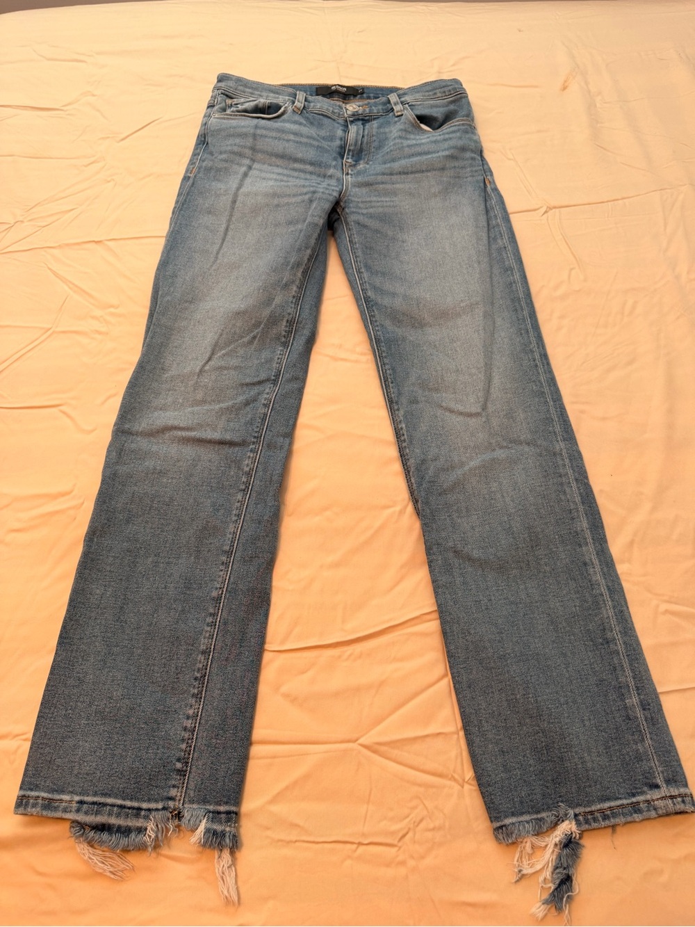 Hudson Jeans Women's Light Blue Flared Raw-Hem Jeans